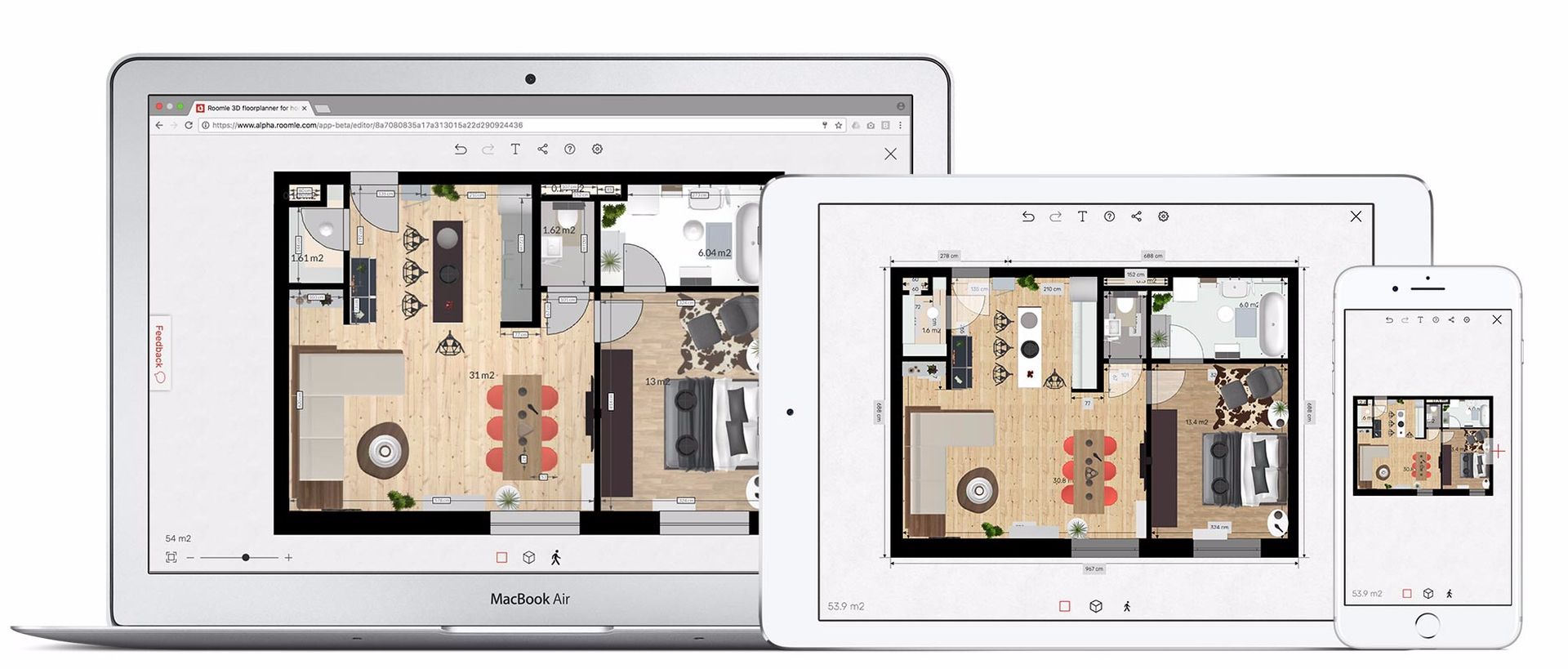 Floor plans available on all channels (web and mobile devices)