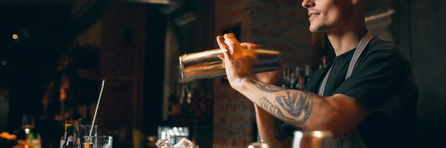 Bols bartender shaking cocktail