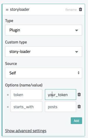 Story Loader configuration