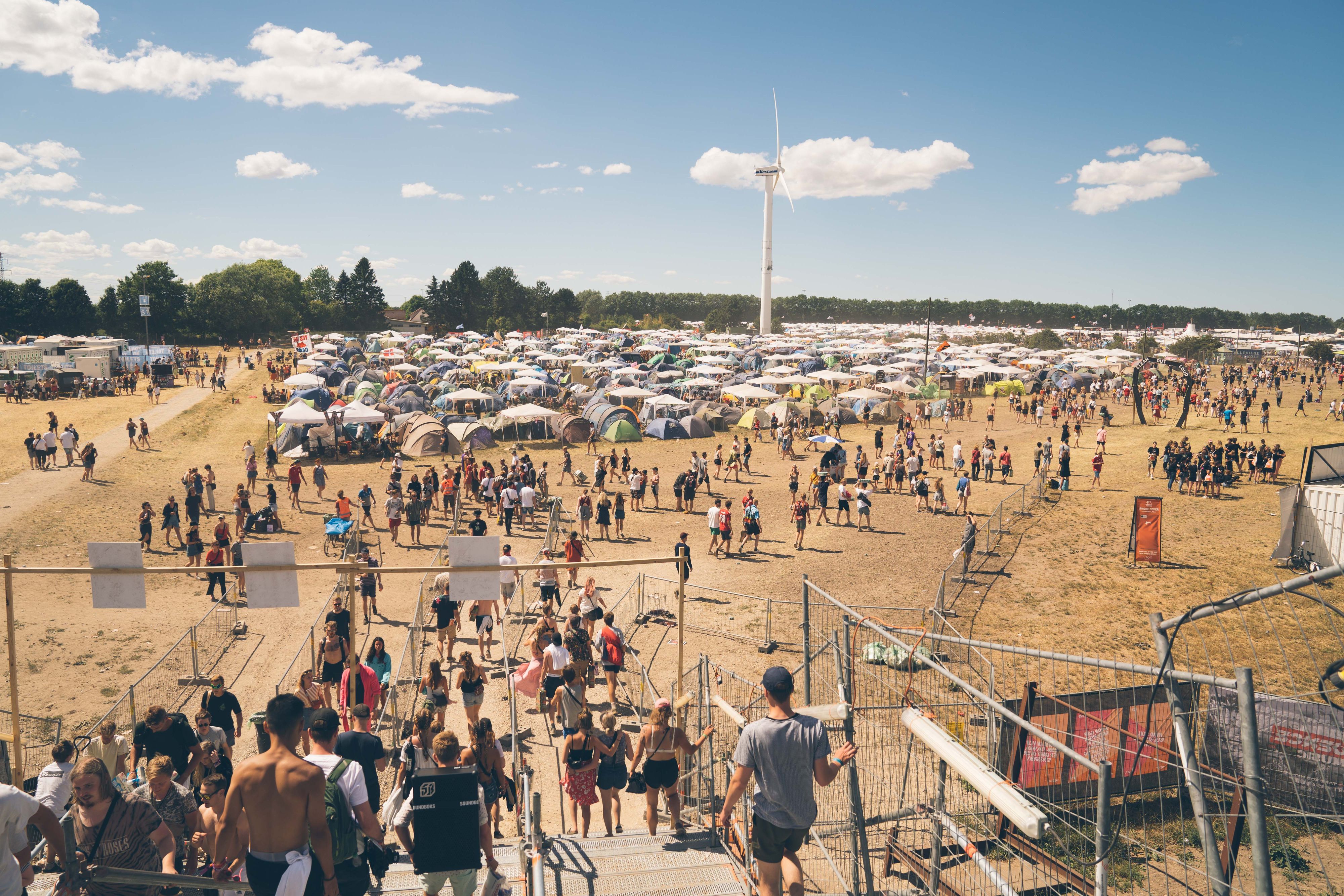 Overview of the Roskilde entrance to all the different camps at the Roskilde Festival 2019
