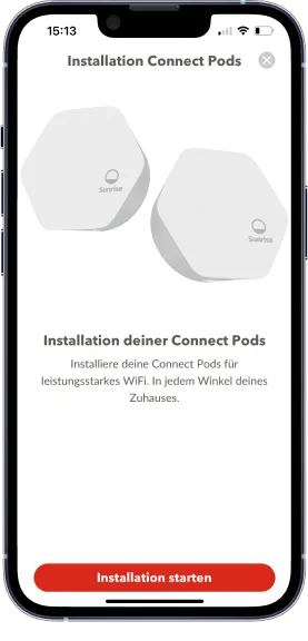 Abbildung zur Installation der Connect Pods über die Connect App.
