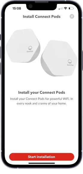 Illustration of installing the Connect Pods using the Connect app.