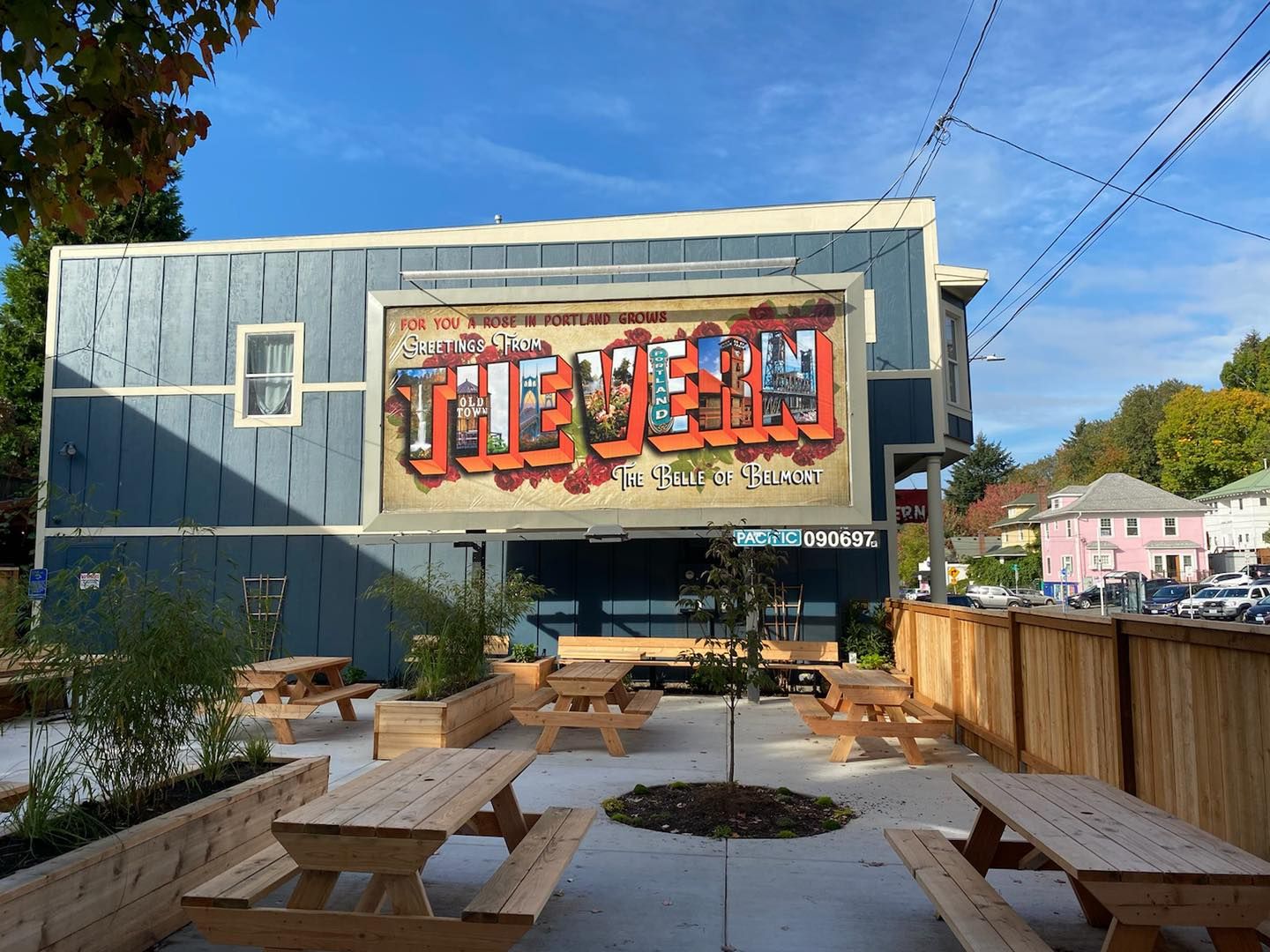 Outdoor seating at The Vern on SE Belmont