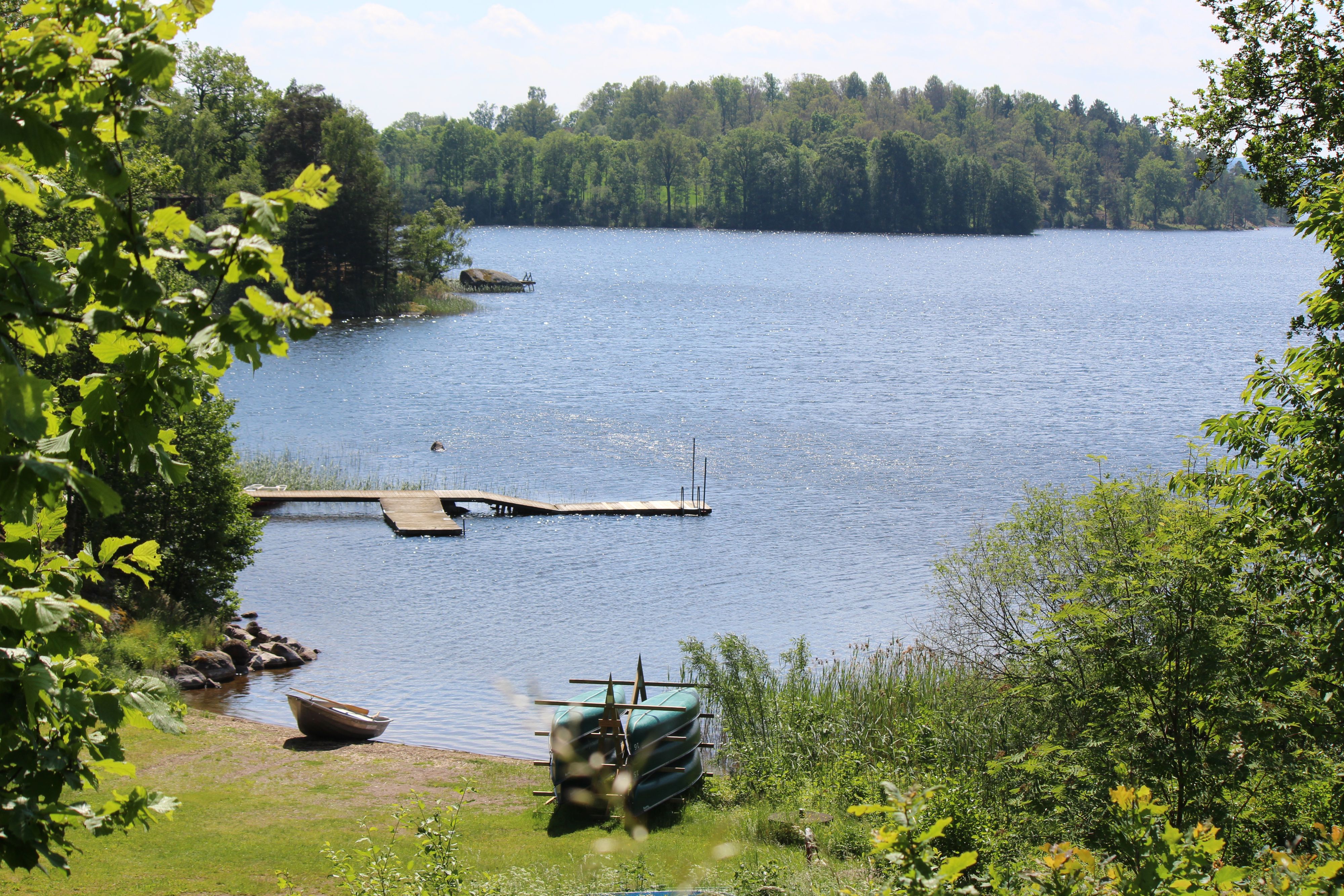Badplats vid sjön Åsunden
