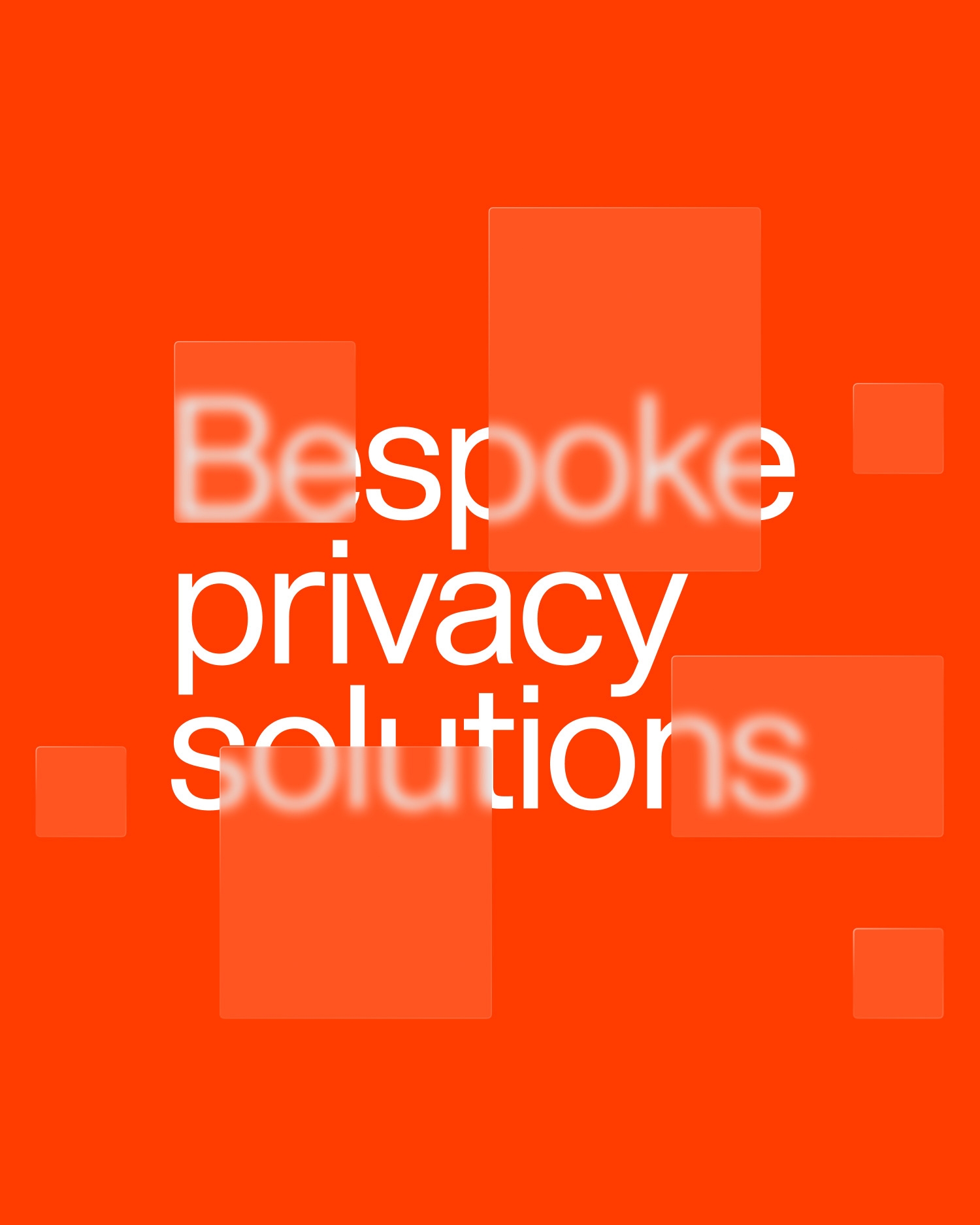 Oranje Haven-poster met de tekst ‘Bespoke privacy solutions’