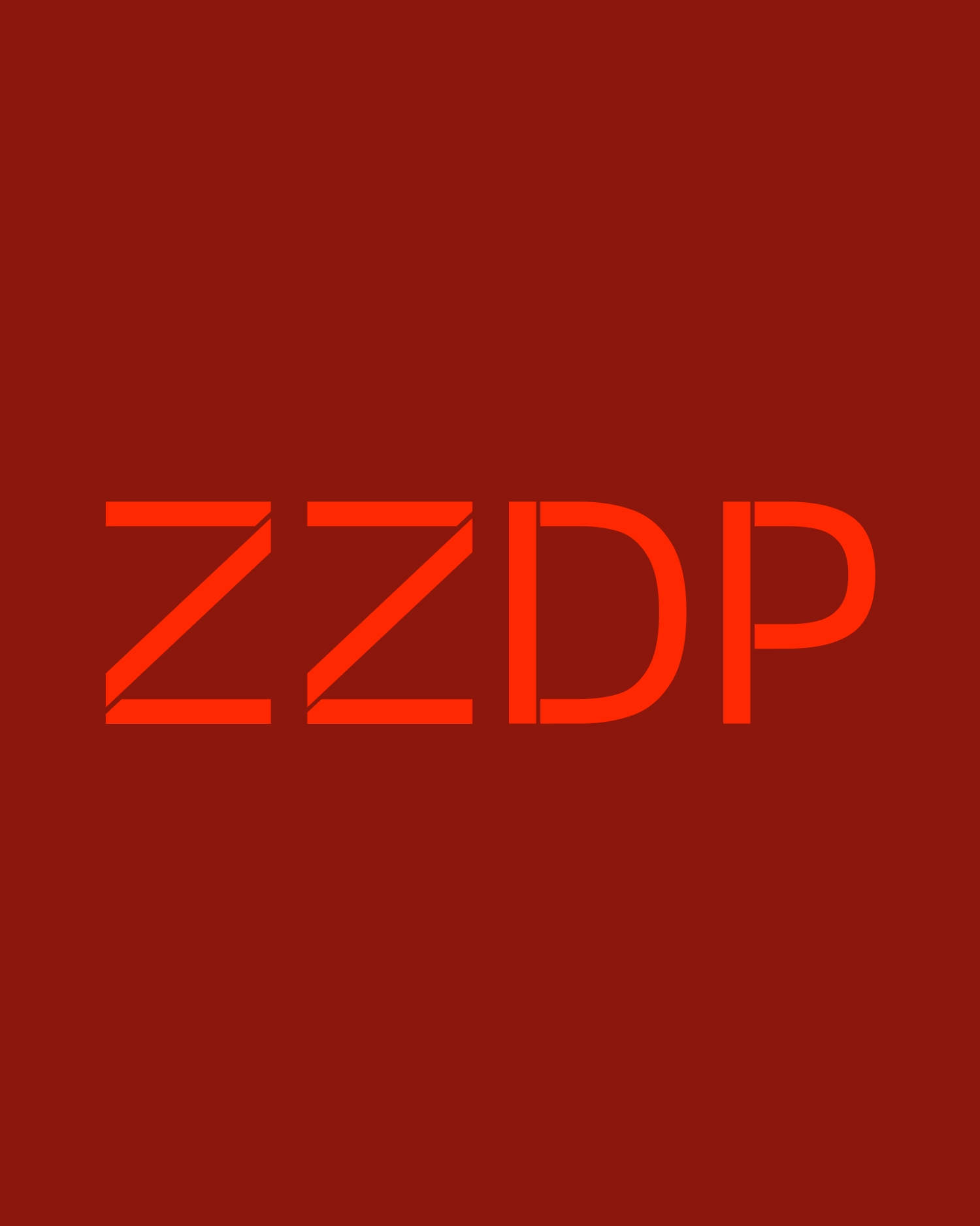 Nieuw woordmerk van ZZDP in felrood op een donkerrode achtergrond.