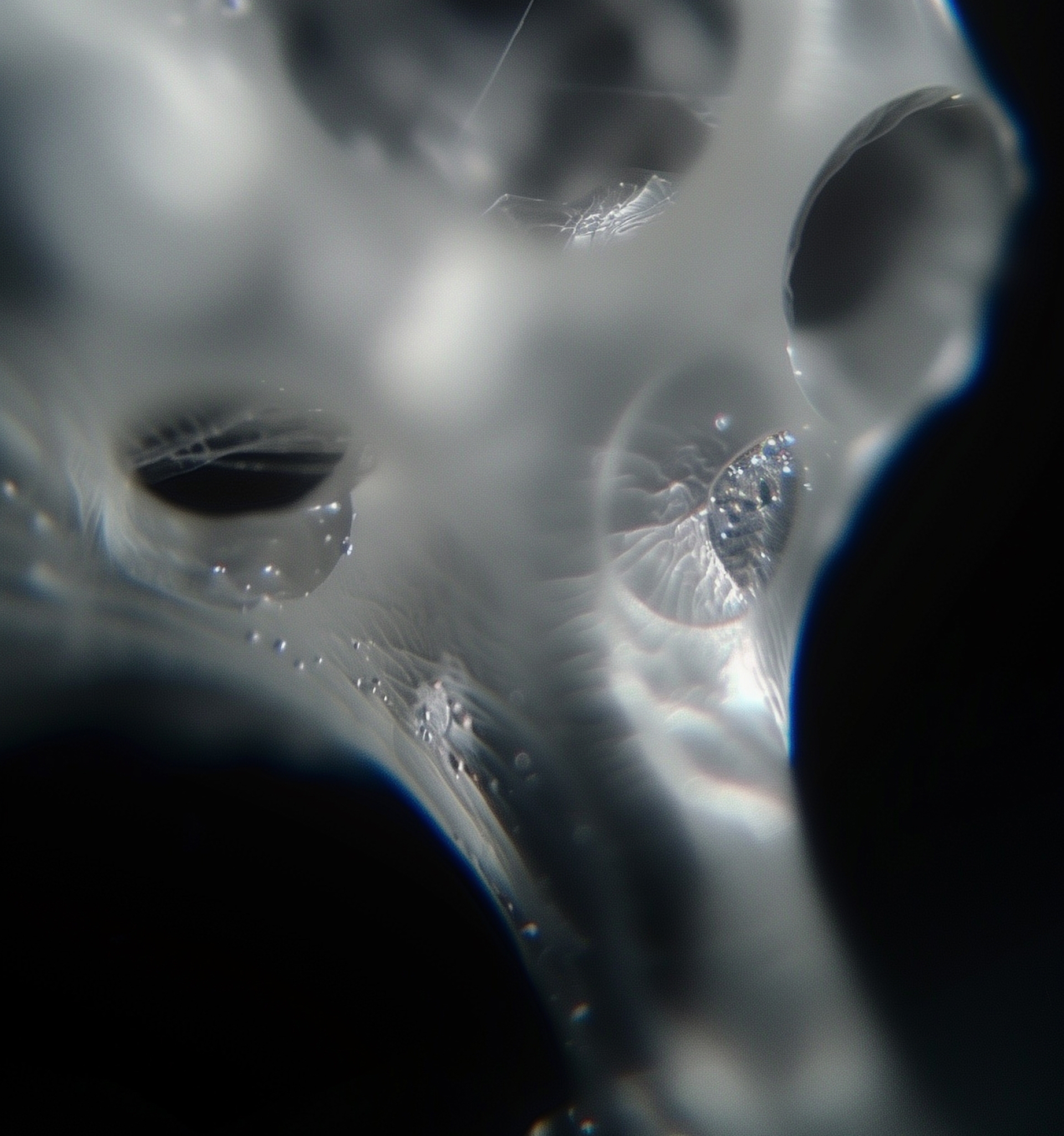 Microscopische opname van poreus calciumfosfaat, het materiaal dat CAM Bioceramics ontwikkelt en produceert