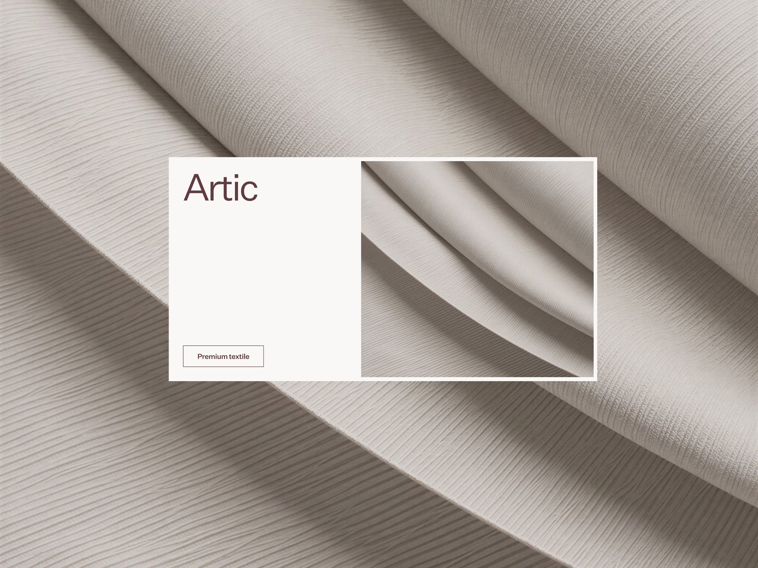 Detail van de lichtgrijze Mobuline textielsoort Artic met geplooide stof.