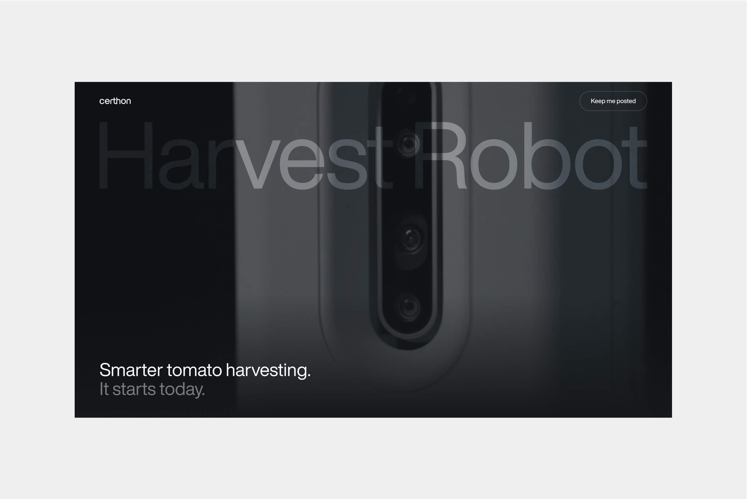 Certhon Harvest Robot Web Design hero homepage