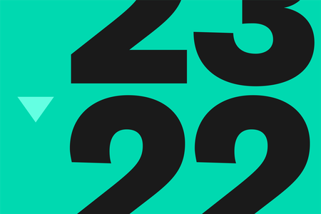 An image showing the number 23 over 22 with an arrow pointing downwards 