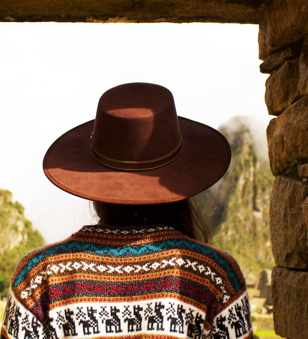 Traveler at Macchu Picchu in Peru