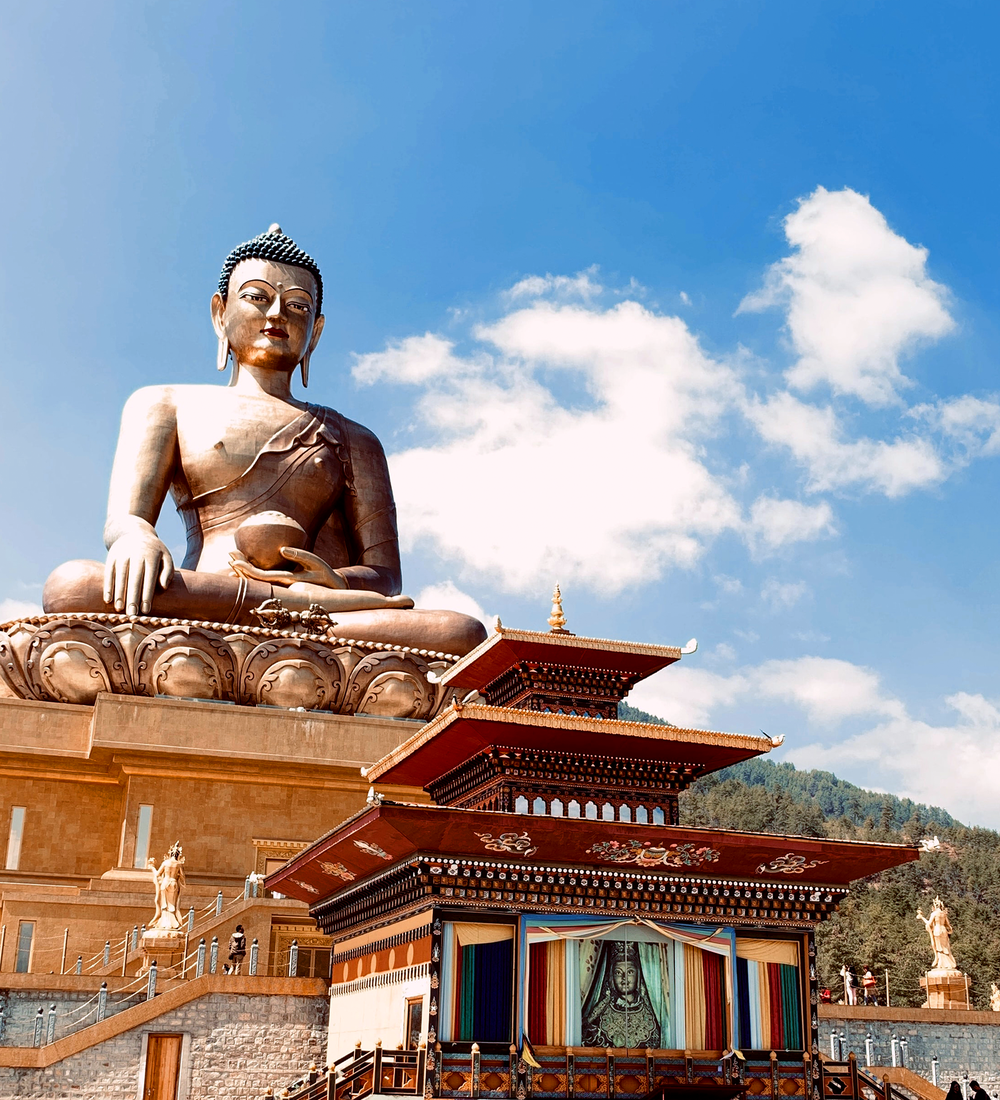 Buddha statue at the Dzong Monastery in Bhutan