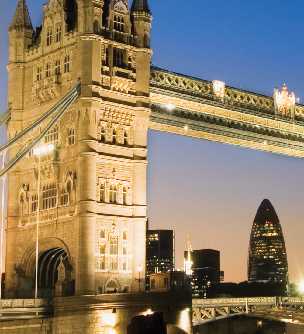 tower bridge in london england lit up at night