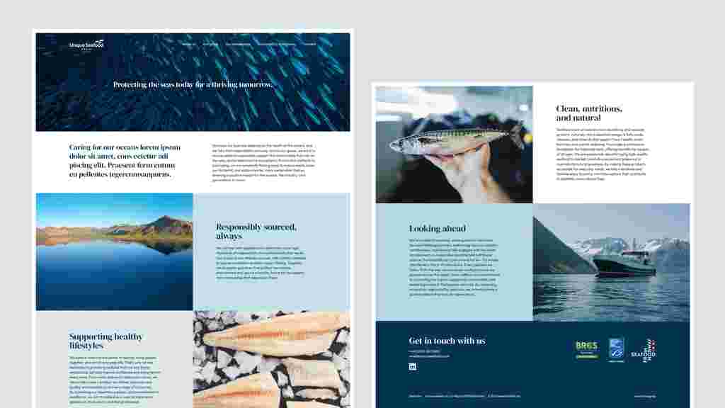 Unique Seafood Group website design by Stanley & Co.