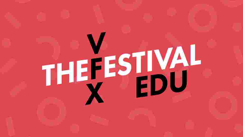 The VFX Festival edu logo on a red background