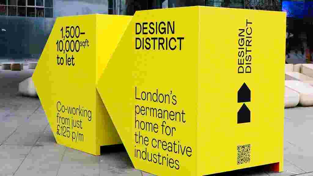 Design district signage in North Greenwich