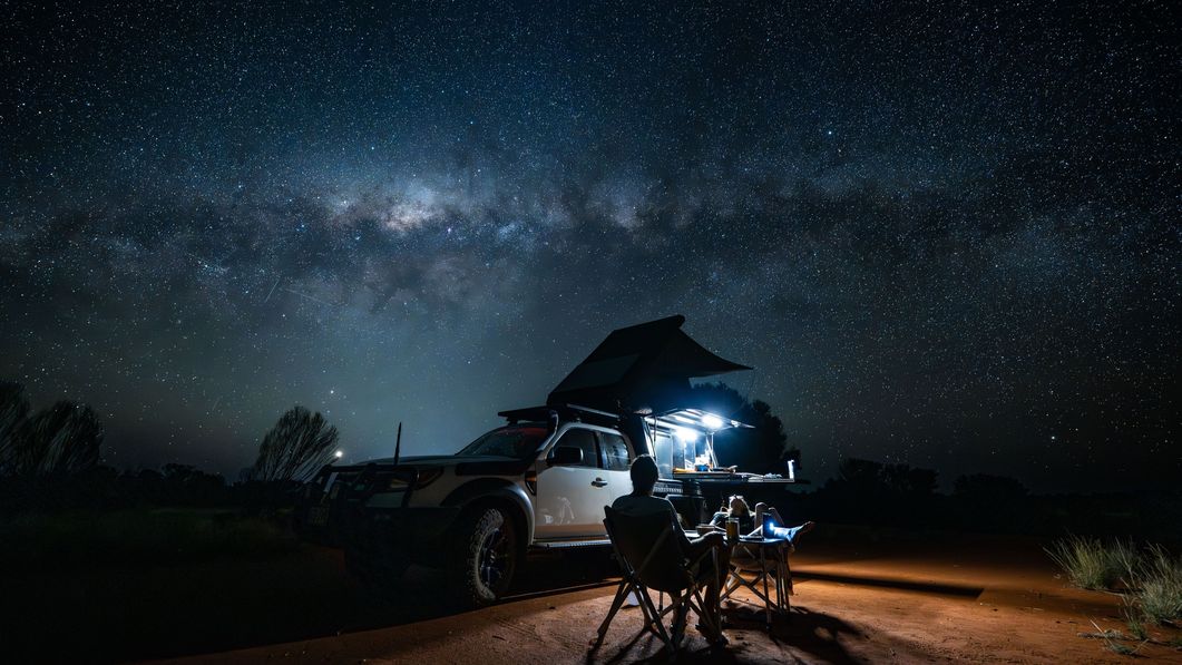 Starry night in red centre