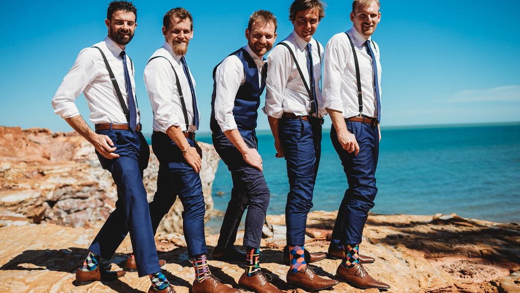 Steve and his groomsmen at East Point Reserve