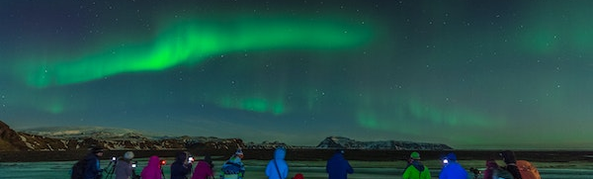 polárna žiara na Islande