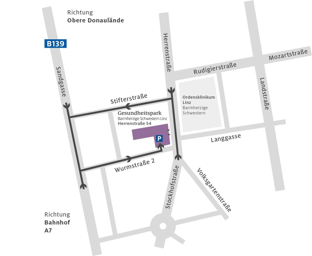 Anfahrtsskizze Tiefgarage - Zufahrt Wurmstraße 2