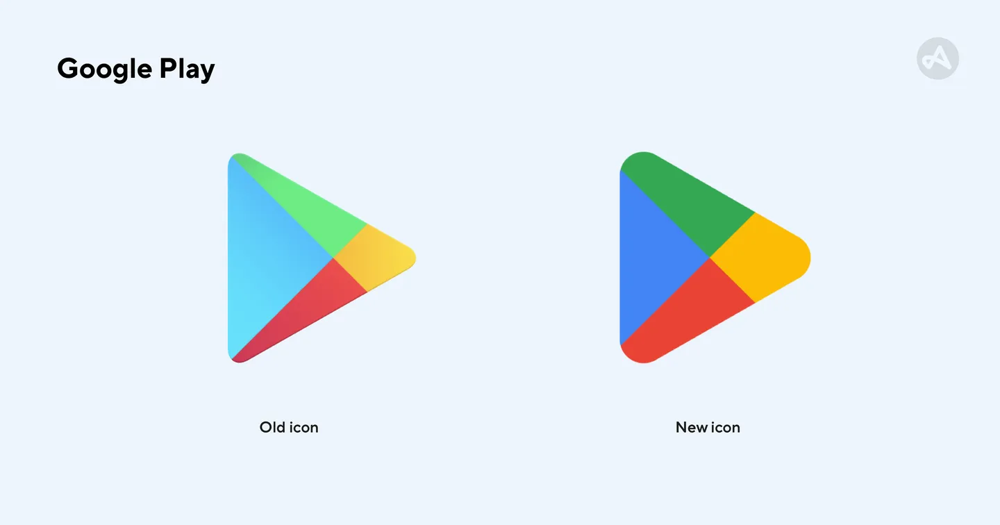 Example of Google Play App logo redesign