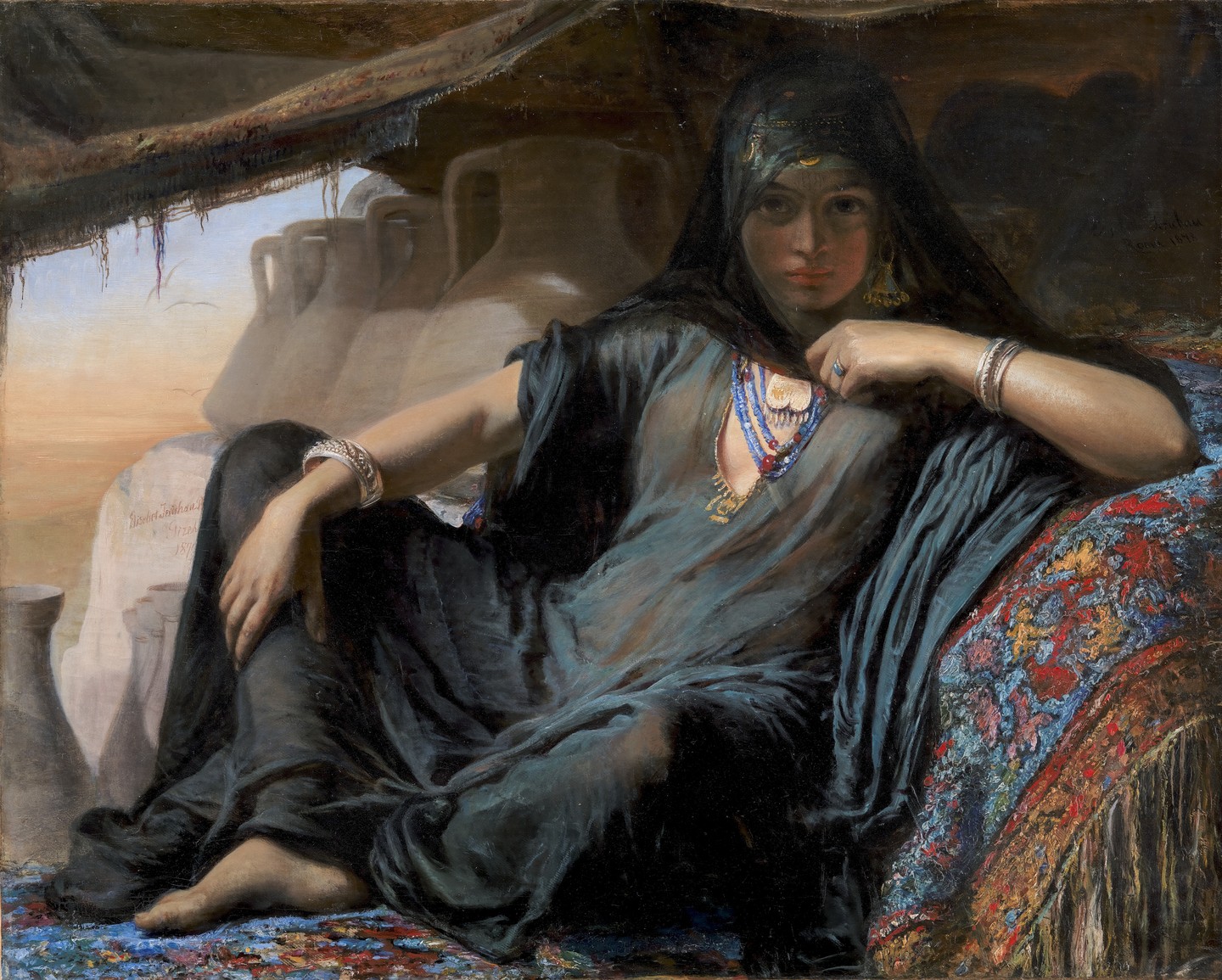 Elisabeth Jerichau Baumann, "En ægyptisk pottesælgerske ved Gizeh", 1876-1878, SMK - Statens Museum for Kunst