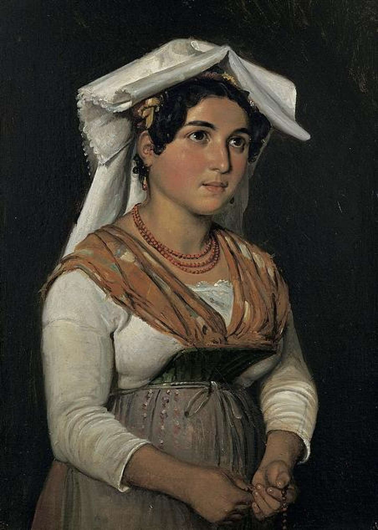Wilhelm Marstrand, En ung pige i sin traditionelle dragt, 1836