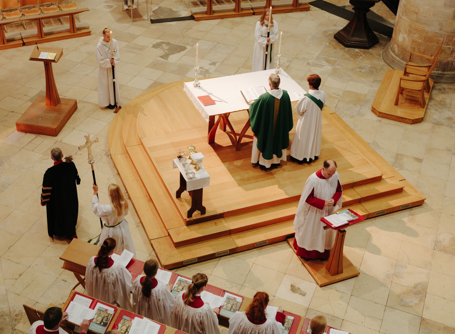 Aerial view of a service