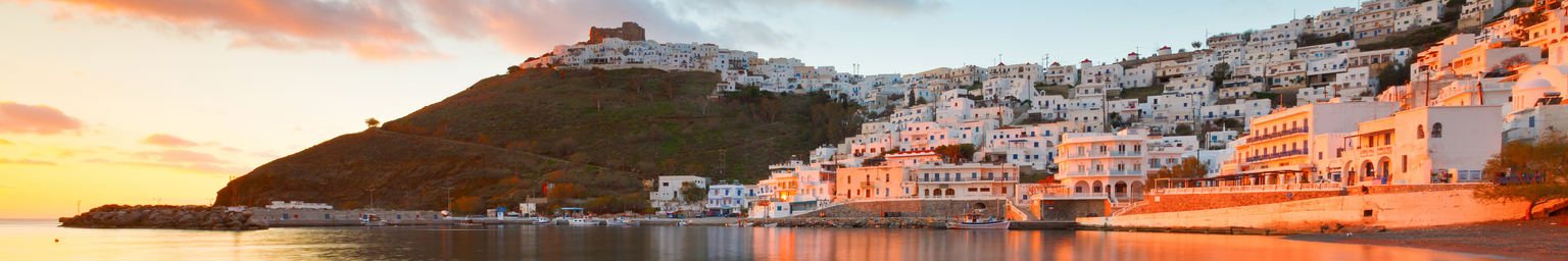 Chora village and the old harbour of Astypalea island in Greece