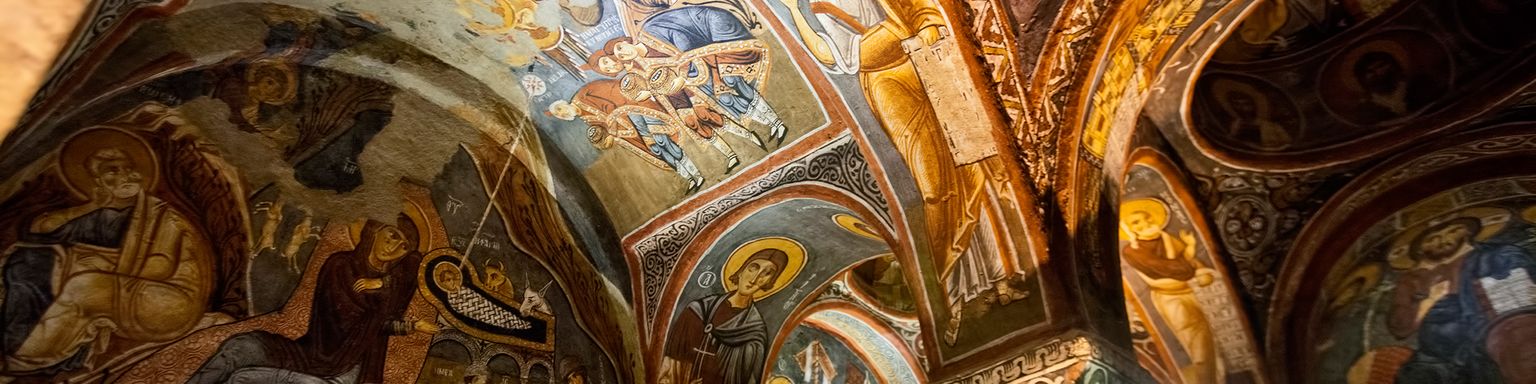 Detail from Carikli Kilise at Goreme in Turkey