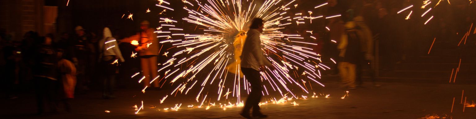 Fireworks during the Feste de Santa Eulalia