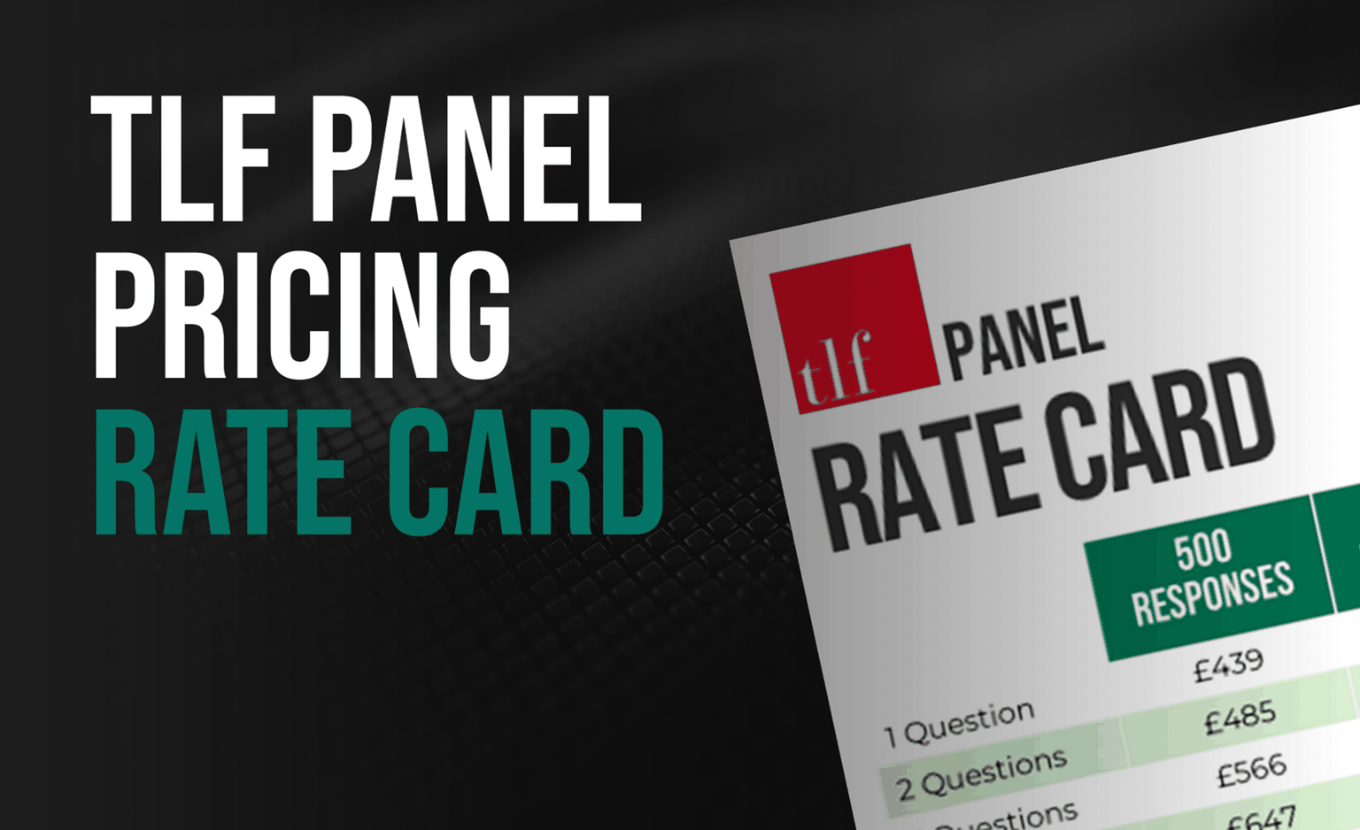 Panel Research - TLF Panel Pricing Rate Card