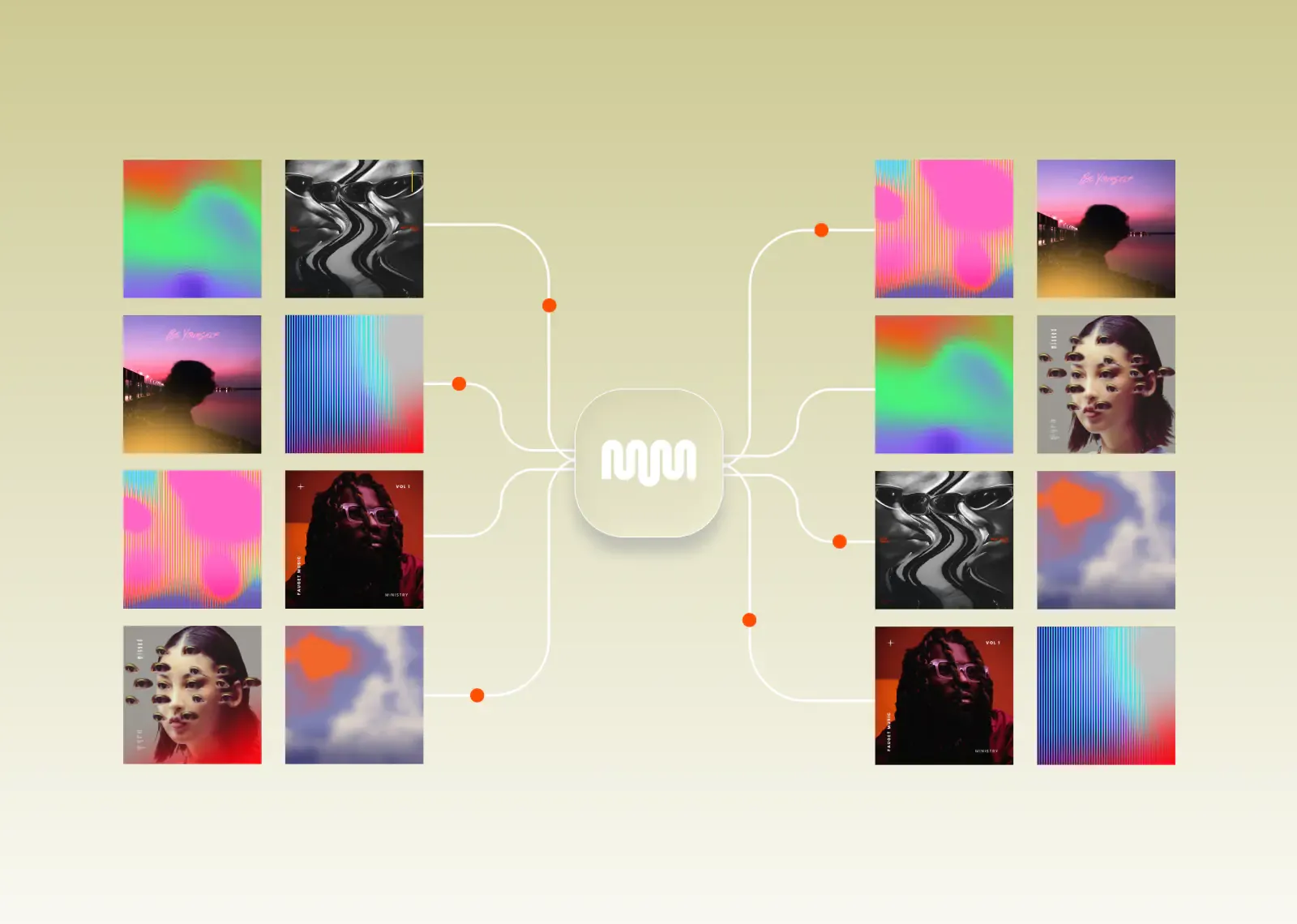 Genre playlists flowing through the MassiveMusic platform, illustrating seamless catalog transfer between distributors