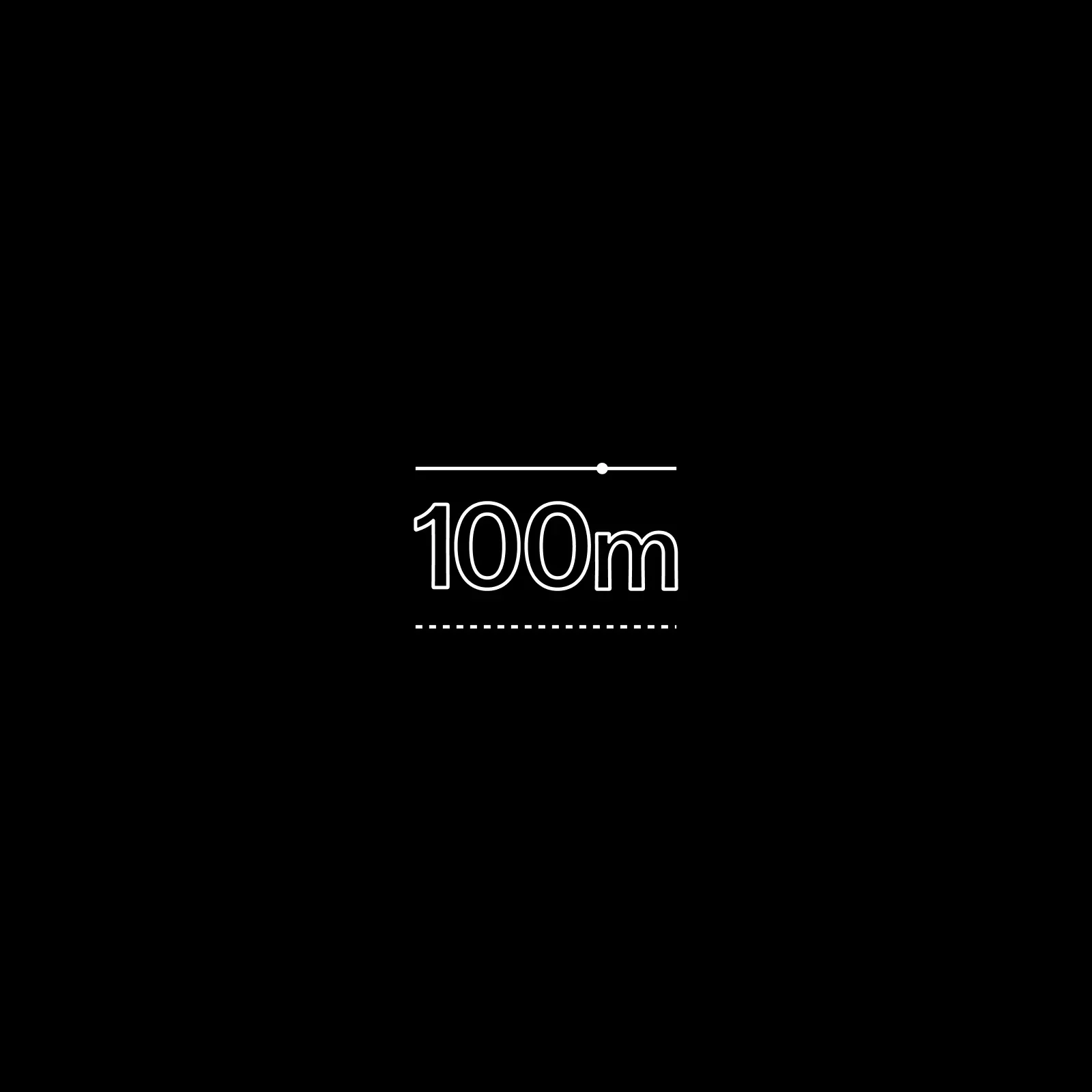 Line icon of the number 100 million above a slider, representing scale