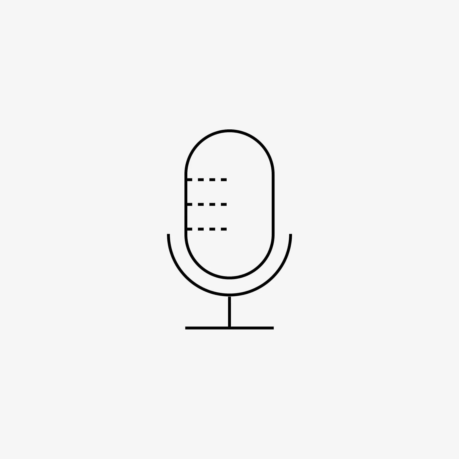 Minimal microphone icon line illustration