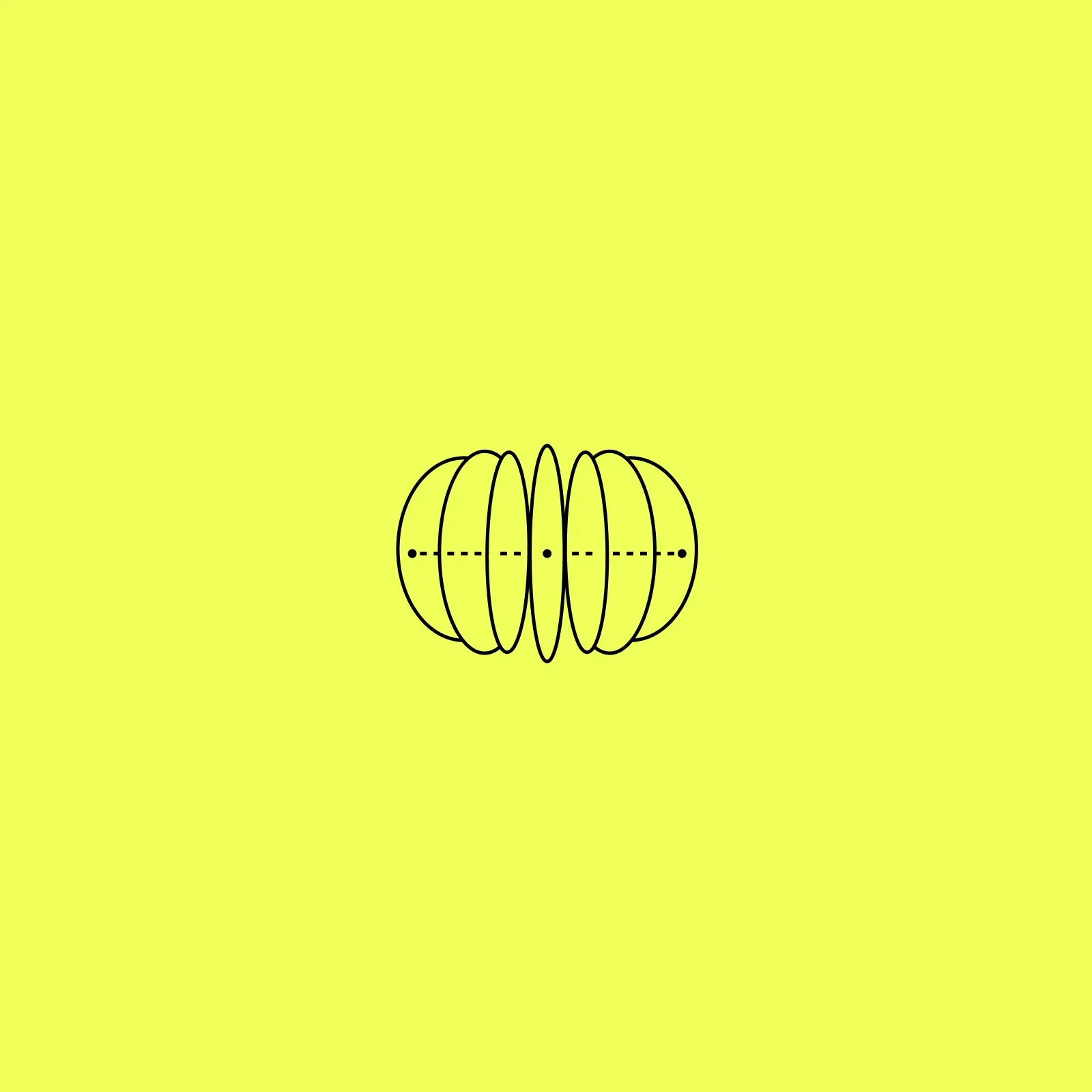 Line icon of nested vertical ellipses on one axis, representing consistency and alignment