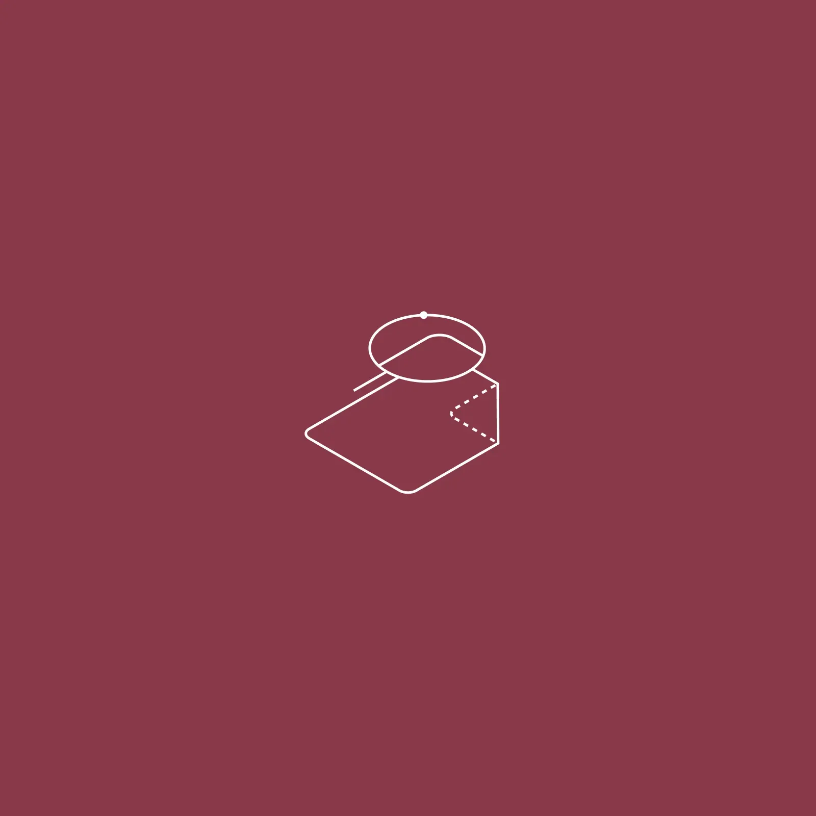 Line icon of an isometric plane with a looping ellipse above it, representing a repeating process