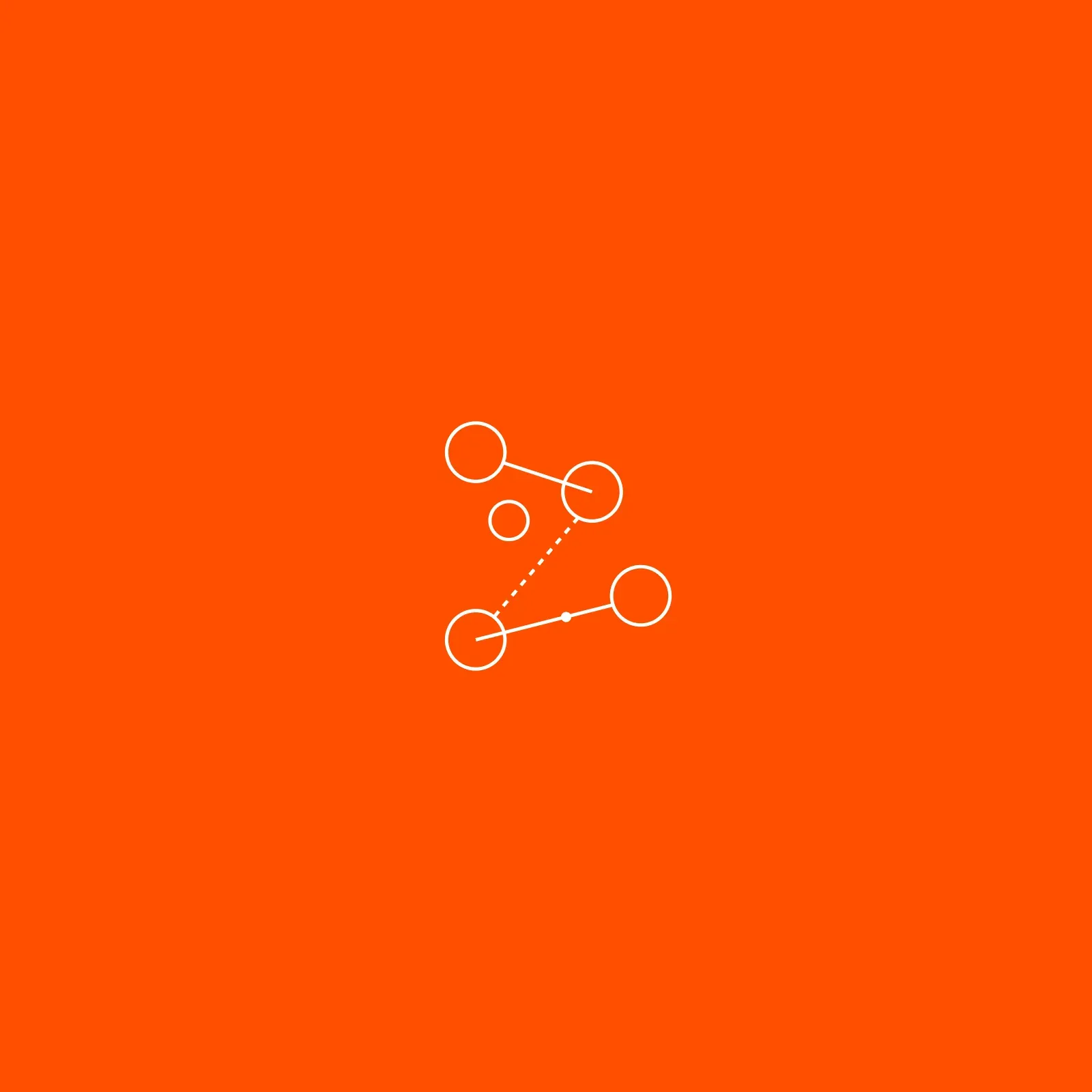 Line icon of circles linked by connectors, representing music research and connections