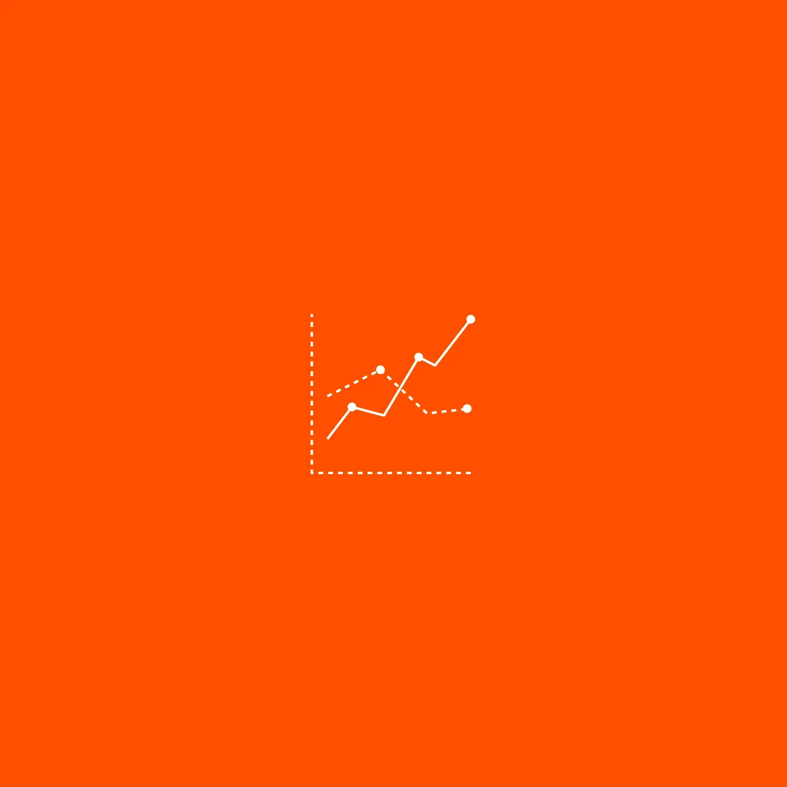 Line icon of two rising zigzag lines on a graph, representing growth and performance