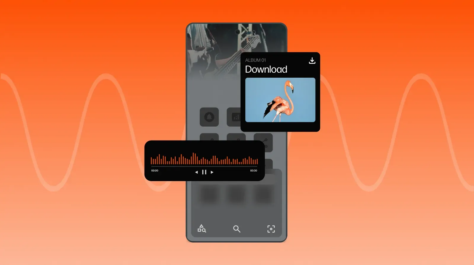 Mobile audio player screen, representing audio-first platforms where brands must sound consistent