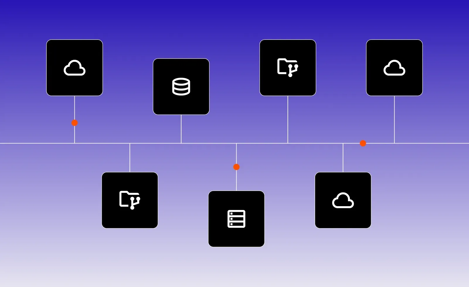 Dataset folders connected by lines on a blue gradient, representing licensed music datasets organised for AI training