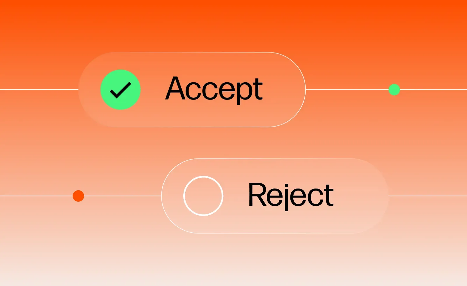 Accept and Reject buttons on an orange gradient, representing rights-cleared, consent-based music data for AI models