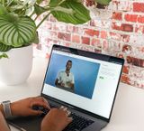 Webinar shown on a laptop