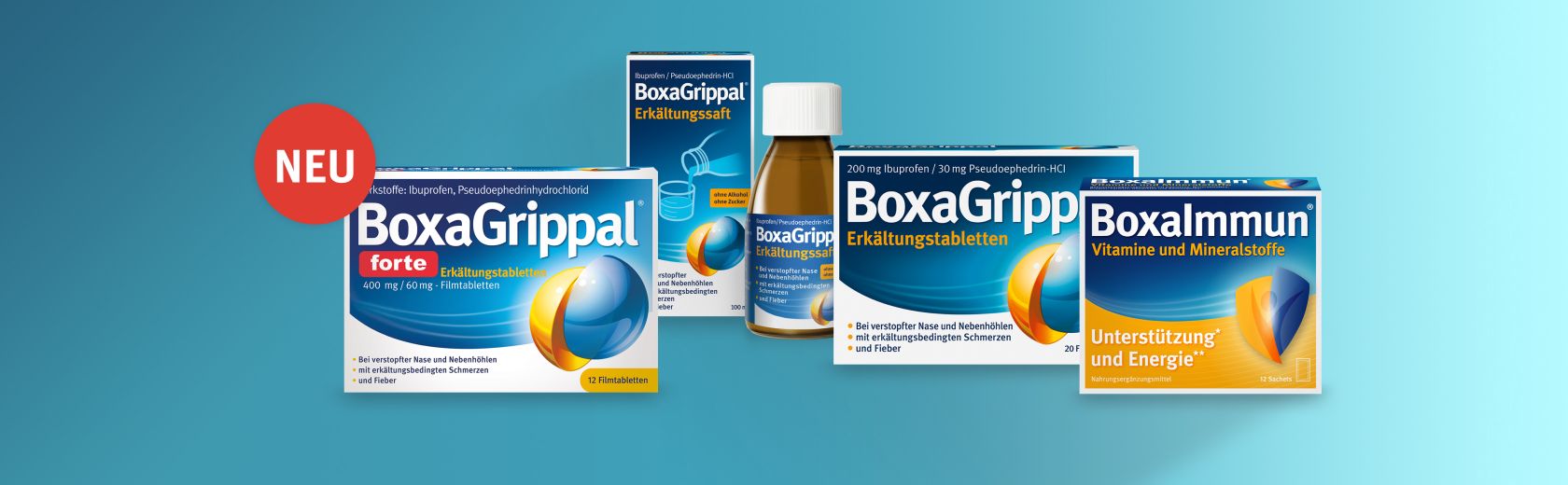 Verschiedene Produkte von BoxaGrippal
