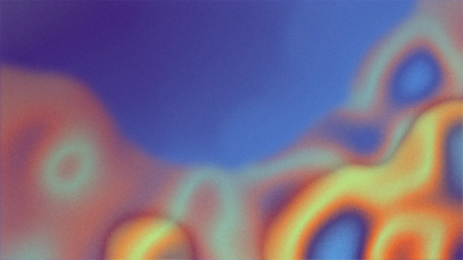 Abstract Dilating brand texture: liquid marbled shapes with ring-like pools in indigo, blue and yellow