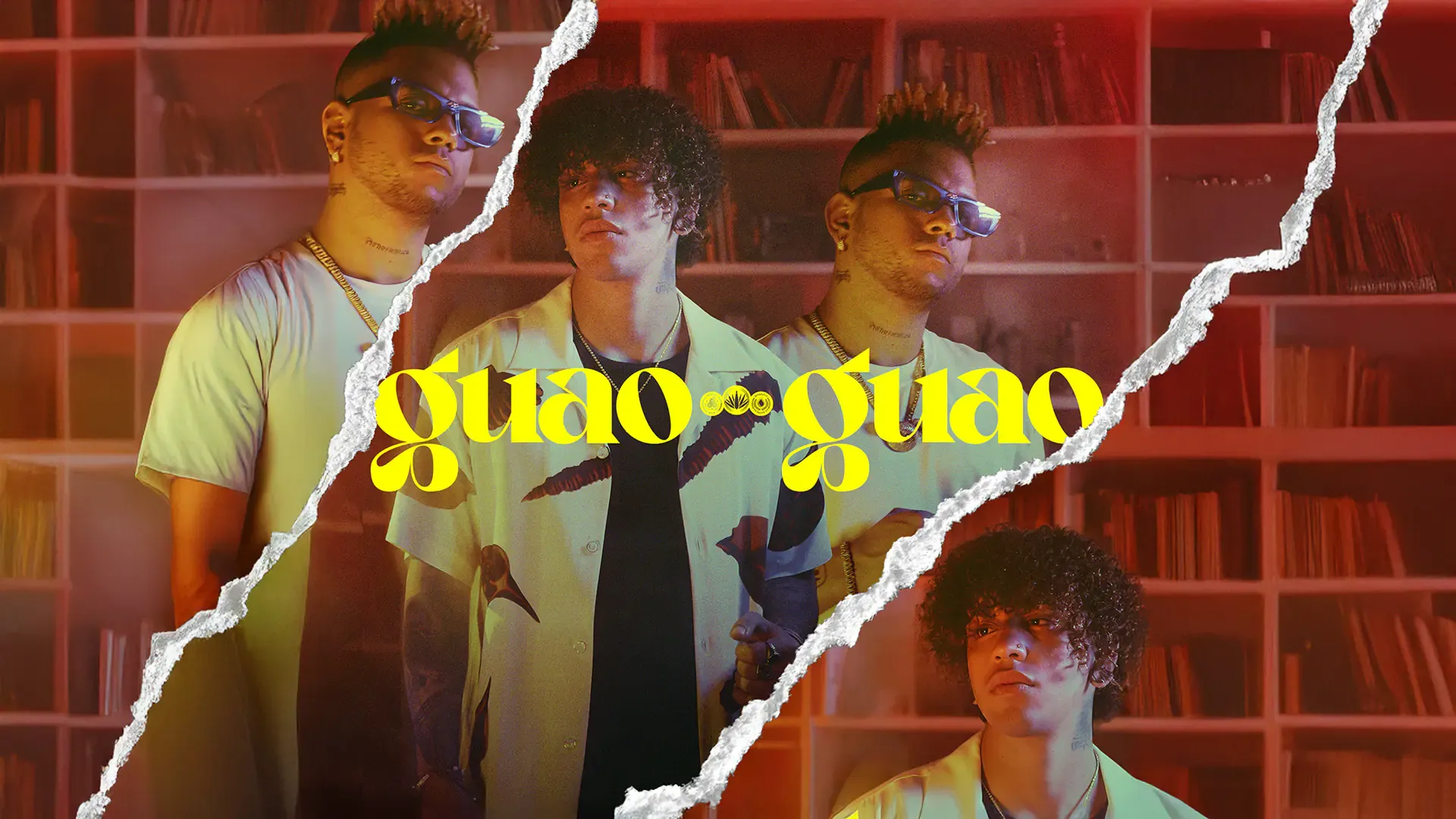 Desperados guao guao campaign title over people in a red-lit room, hero image, from the MassiveMusic Desperados campaign