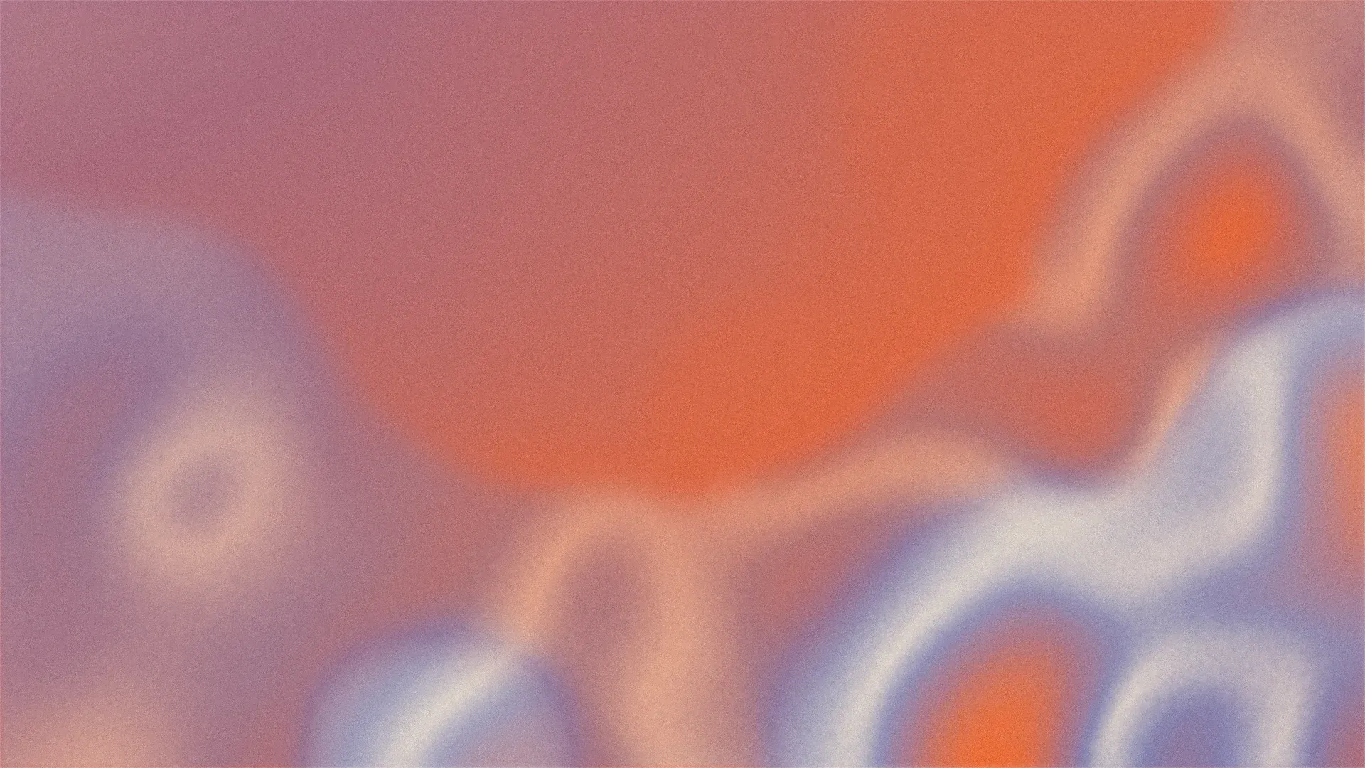 Abstract Dilating brand texture: liquid marbled shapes with ring-like pools in orange, dusty pink and soft grey