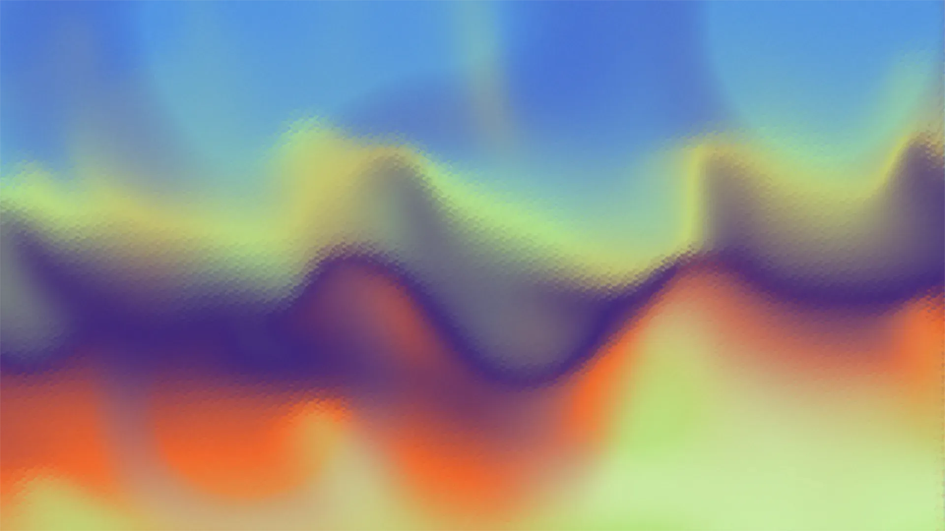Abstract Goosebumps brand texture: a blurred wave ridge running across soft bands of indigo, blue and yellow