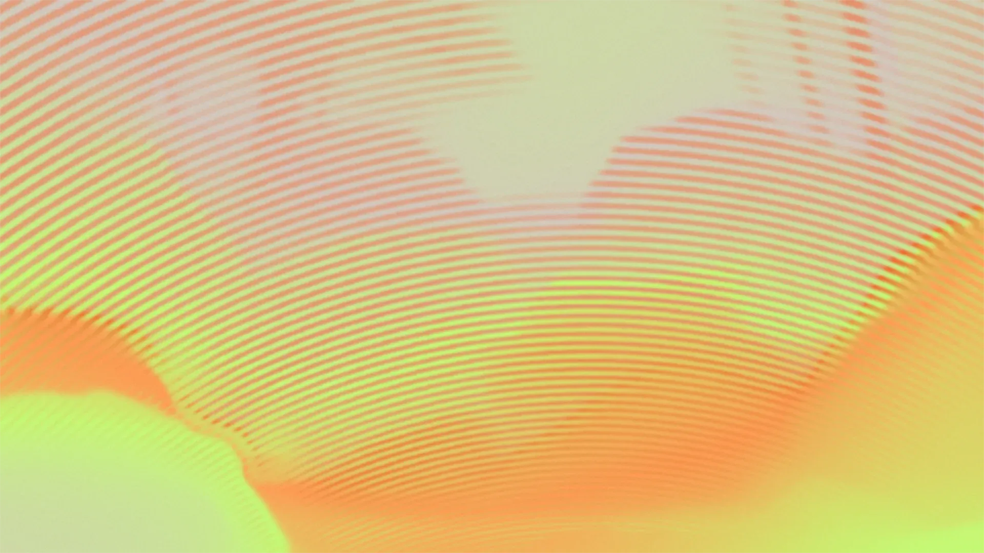 Abstract Shivers brand texture: fine rippling lines over rolling contours of peach, orange and lemon yellow