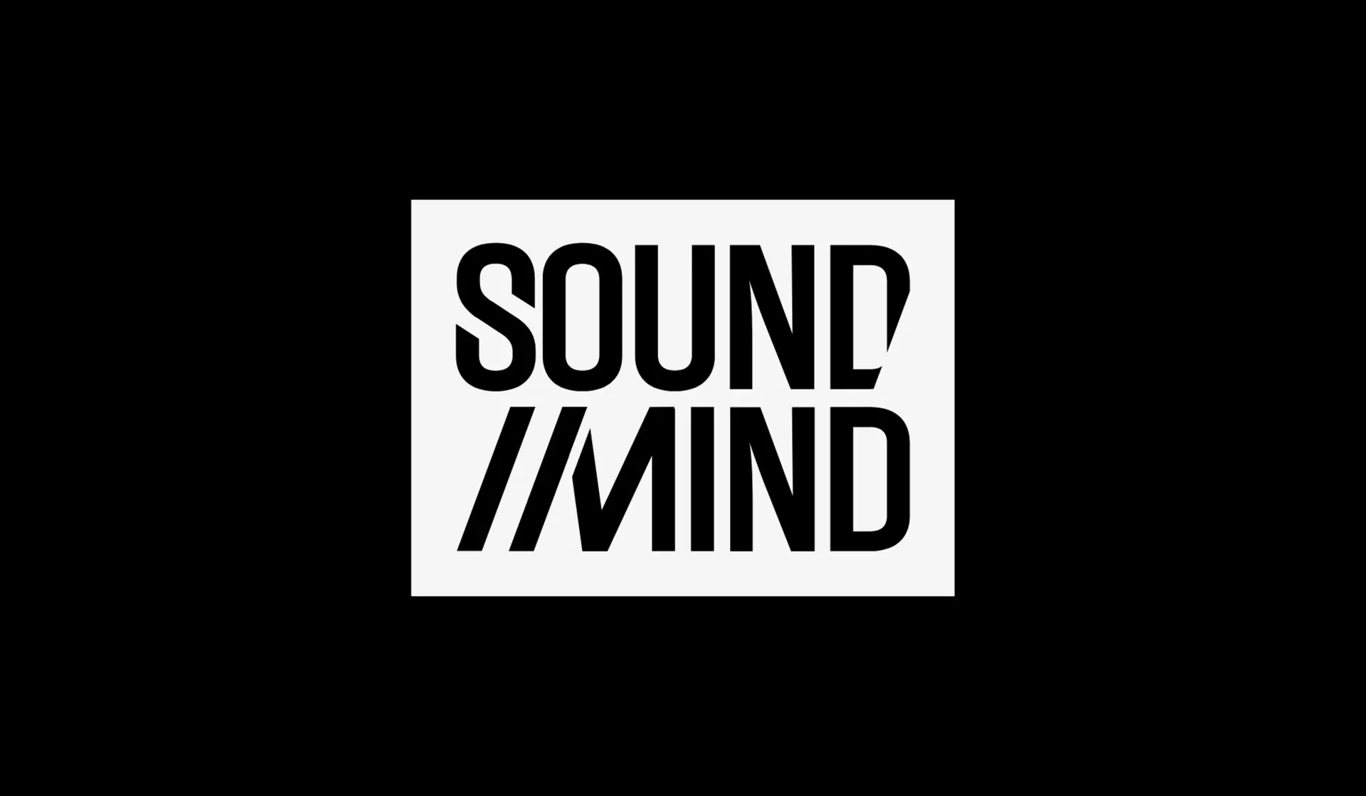 MassiveMusic Sound//Mind podcast wordmark in white on black